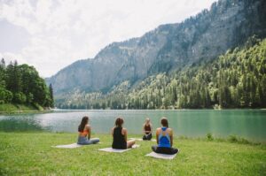 spiritual awakening meditation in the mountains